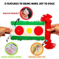 Jouet lilfrd jouet-crissant-corde : texture crissante et jeu de tirage pour chien.