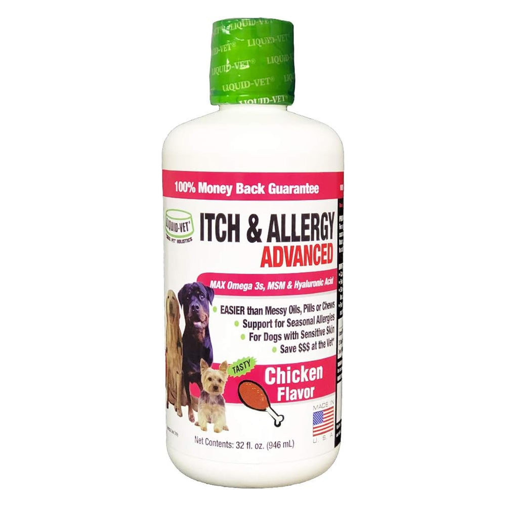 LIQUID-VET K9 Itch Allergy, bote frontal, práctico para uso diario
