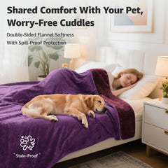 Manta LOOBANI impermeable para cama twin, reversibilidad con franela suave.