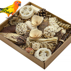 LOPERDEVE caja-juego forraje natural: estimula curiosidad y actividad diaria del ave
