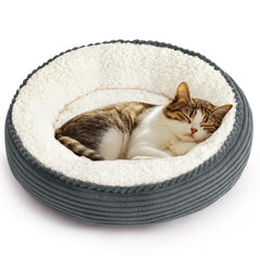 Love's cabin cama dona azul gris para gatos y perros pequeños, refugio cálido