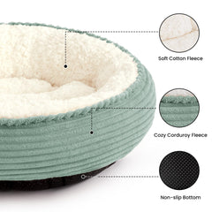 Love's cabin cama redonda donut para perros pequeños: soporte cómodo