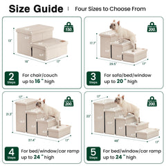 Love's cabin escalera para perros, vista lateral, resistente y estable para mascotas de cualquier tamaño.
