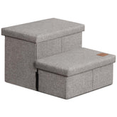 Love's cabin escalera para perros con 2 pasos plegables, ideal junto a la cama para acceso cómodo.