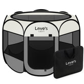 Love's Cabin Playpen para perro pequeño con 8 paneles circulares y malla gruesa
