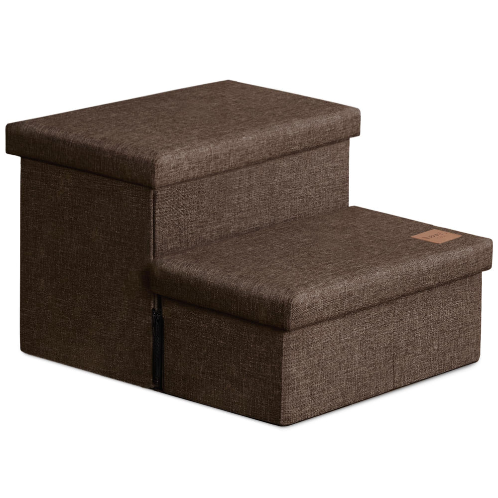 Love's cabin escaleras para perro con almacenamiento plegables junto a la cama facilitan subir.