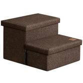 Love's cabin escaleras para perro con almacenamiento plegables junto a la cama facilitan subir.