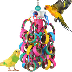 lovyocoCoCo: anillos bagel masticables coloridos para aves, estimulan la masticación.