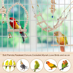 lovyocooco columpio para pajaro con campanas, estimulante sensorial