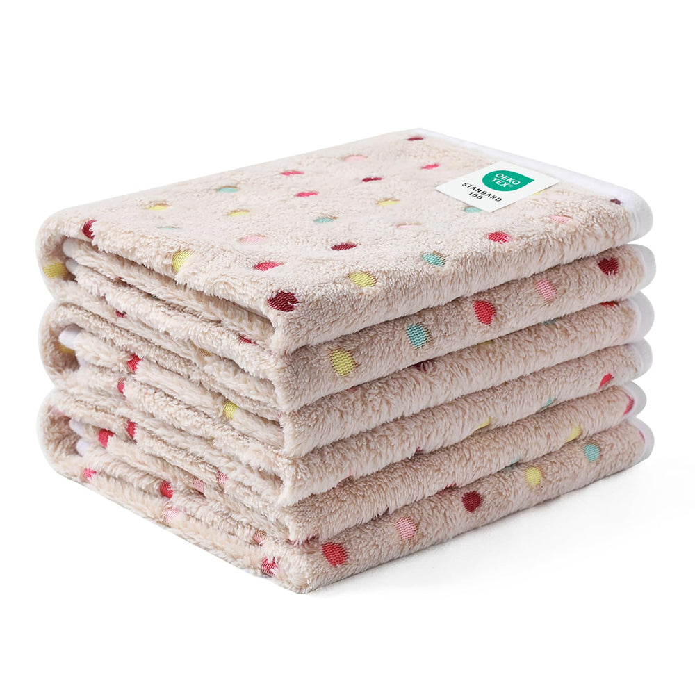 Luciphia couverture animal pois brun 23x16, douceur parfaite pour câliner mon chien.
