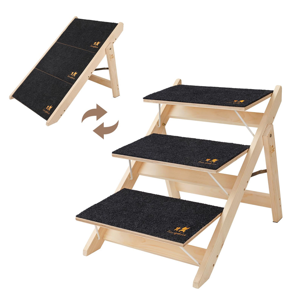 Luciphia escaleras de madera para perros con base antideslizante para mayor estabilidad.
