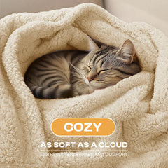 Luciphia Manta doble cara sherpa para mascotas brinda calor suave