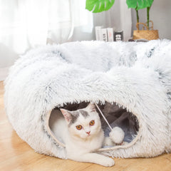 LUCKITTY túnel para gato de felpa cálida, perfecto para descanso y juego