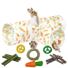 LUCKITTY túnel de conejo con diseño de zanahoria, ideal para explorar y refugio.