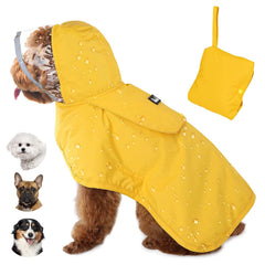 Lukovee poncho para perro con capucha transparente, ideal para paseos bajo lluvia