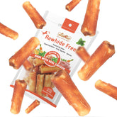 LuvChew Rollos de Pollo Mini en empaque, premio seguro para perros pequeños.