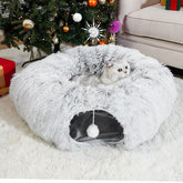 LVUVXVAV túnel-cama para gatos en interiores, refugio cómodo para jugar y descansar.