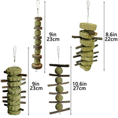 LWINGFLYER madera manzana natural, mordedor duradero para roedores y aves.