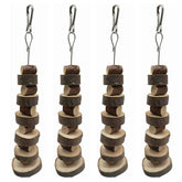 LWINGFLYER mordedor de madera con manzana, ideal para entretener mascotas pequeñas.