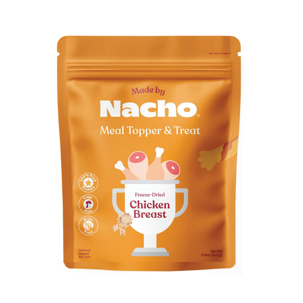 Made by Nacho: frente del envase, calidad premium para gatos.
