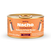 Made by Nacho salmón-lenguado paté en lata, textura cremosa para gatos.