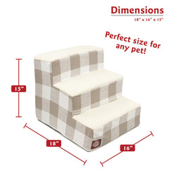 Majestic Pet Anderson Check: dimensiones 18x15x16, tamaño ideal para mascotas.