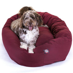 Majestic Pet cama rosquilla burdeos para perros, ideal para descanso cómodo