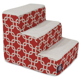 Majestic Pet escaleras de 3 pasos para perros pequeños subiendo a la cama, color rojo.