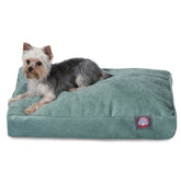 Majestic Pet Villa cama rectangular para perro en azul, suavidad superior para descansar.