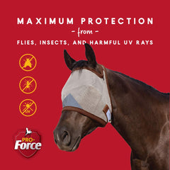 Forro de felpa suave reduce el roce en la frente del caballo