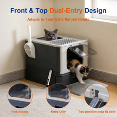Marchul diseño dual de entrada, apertura frontal y superior para diferentes hábitos del gato