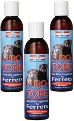 Marshall Furo Tone para hurones: botella de suplemento para piel suave y pelaje brillante.