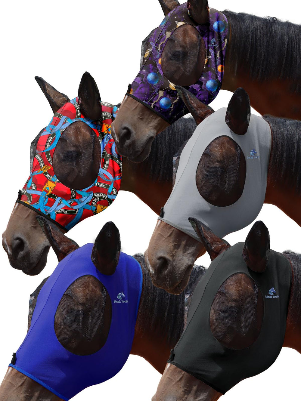Mask-Tech Horse Fly Mask elástico-ajuste facilita ponérselo diariamente.