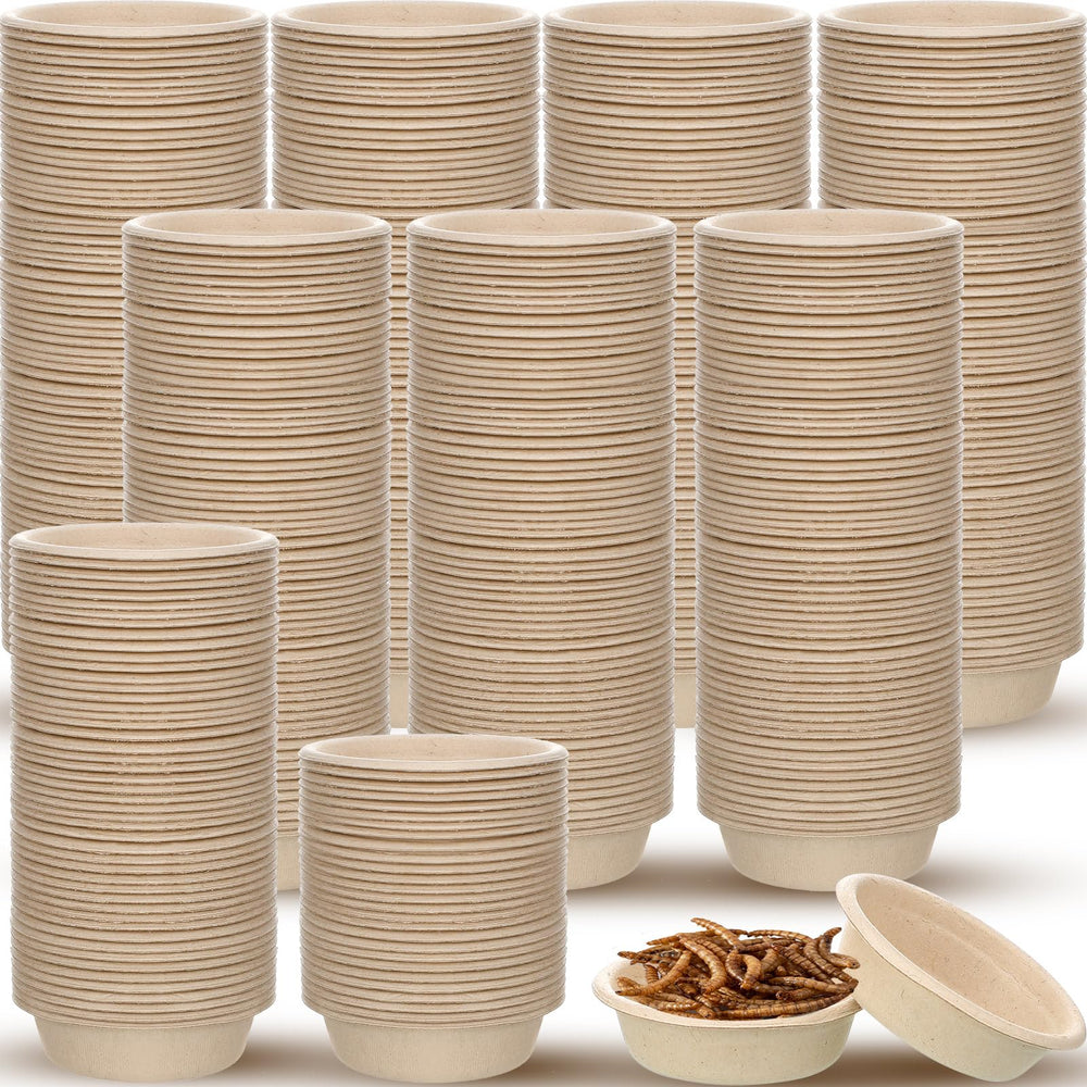Copas de papel Maxcheck 1 oz frente, ideales para alimentar geckos de forma higiénica.