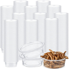 Maxcheck tazas de alimentación para geckos transparentes con visión clara de comida y agua