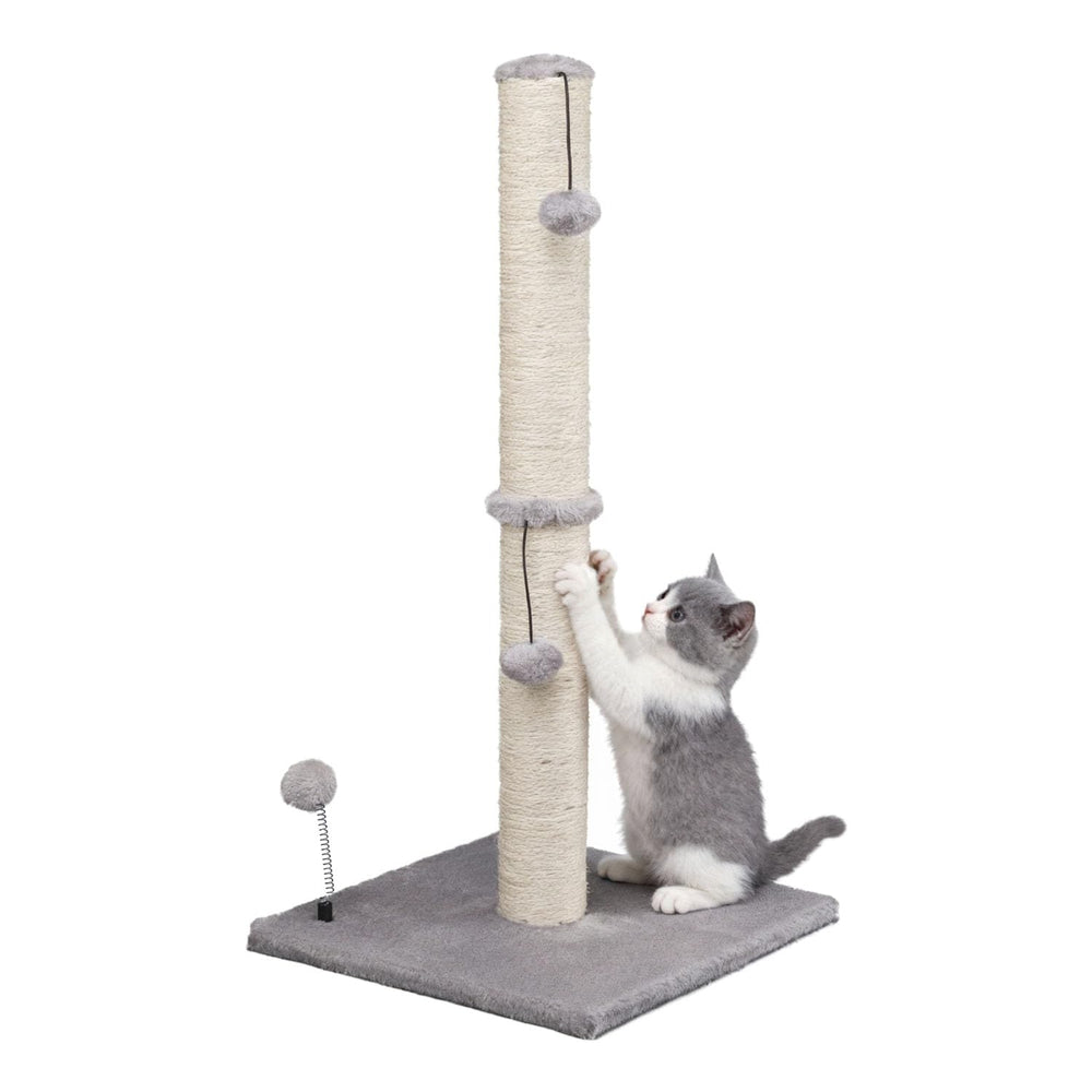 MECOOL poste rascador para gatos de 34 pulgadas, ideal para afilar uñas y descansar.