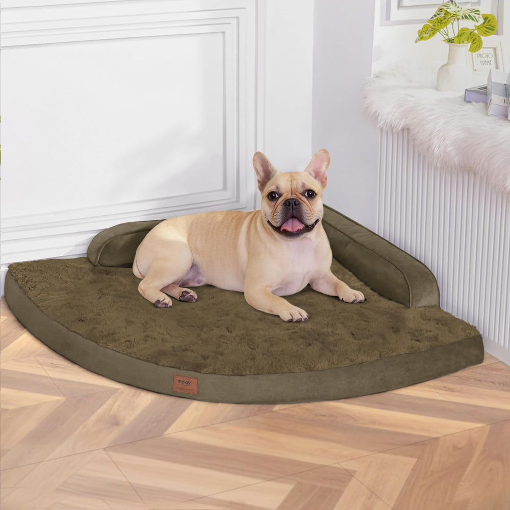 MEKIY cama para perros grandes con lados ofrece soporte estable para dormir