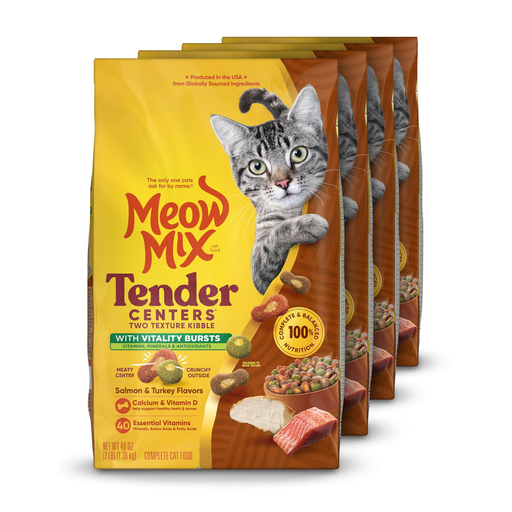 Meow Mix Tender Centers salmón centro tierno para gatos activos.