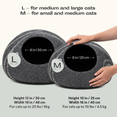 MEOWFIA Caja exterior en lana merino gris, diseño suave que combina con la decoración.