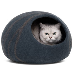 MEOWFIA Cueva para gato en gris pizarra, descanso cómodo en interiores.