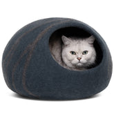 MEOWFIA Cueva de Gato, vista frontal, refugio cálido para siestas tranquilas.