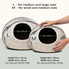 MEOWFIA Cueva para Gatos: exterior gris claro que se integra al hogar.