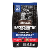 Merrick Backcountry Banquete del Héroe, bolsa 4 lb para energía diaria del perro.