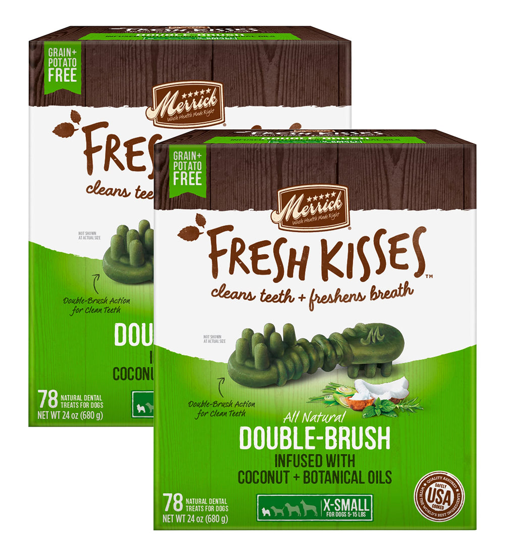 Merrick Fresh Kisses: caja-dentales 78 piezas, aliento fresco para perros de tamaño miniatura