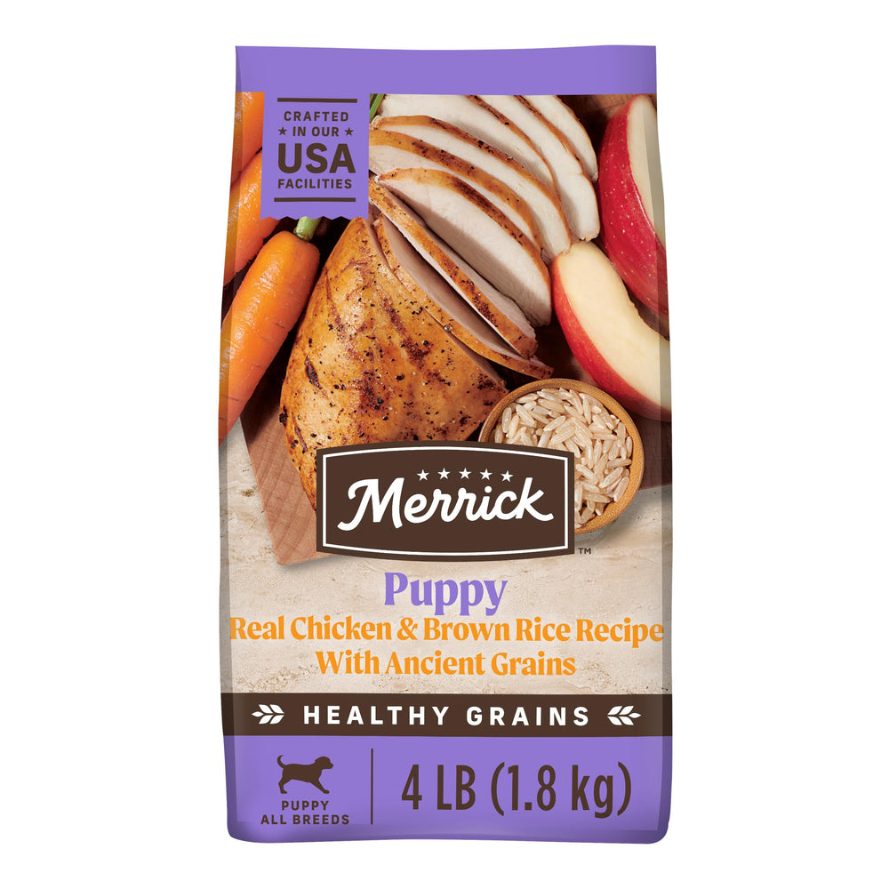 Merrick Granos Saludables para cachorro, croquetas con pollo real