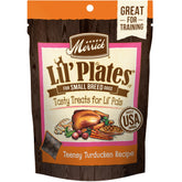Merrick Lil’ Plates Turducken sin granos, vista frontal del empaque.