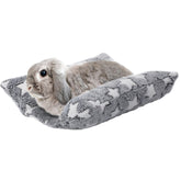 MEWTOGO cama conejo gris con estrella, descanso suave.