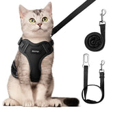 Arnés para gato MHHYQF con correa ajustable para paseos seguros.