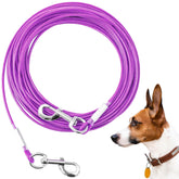 Mi Metty cable-tiro-perro-20ft-morado ideal para patios y paseos seguros.