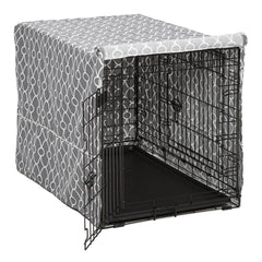 MidWest Homes for Pets funda jaula 36 pulgadas, diseño gris, fomenta privacidad y calma.